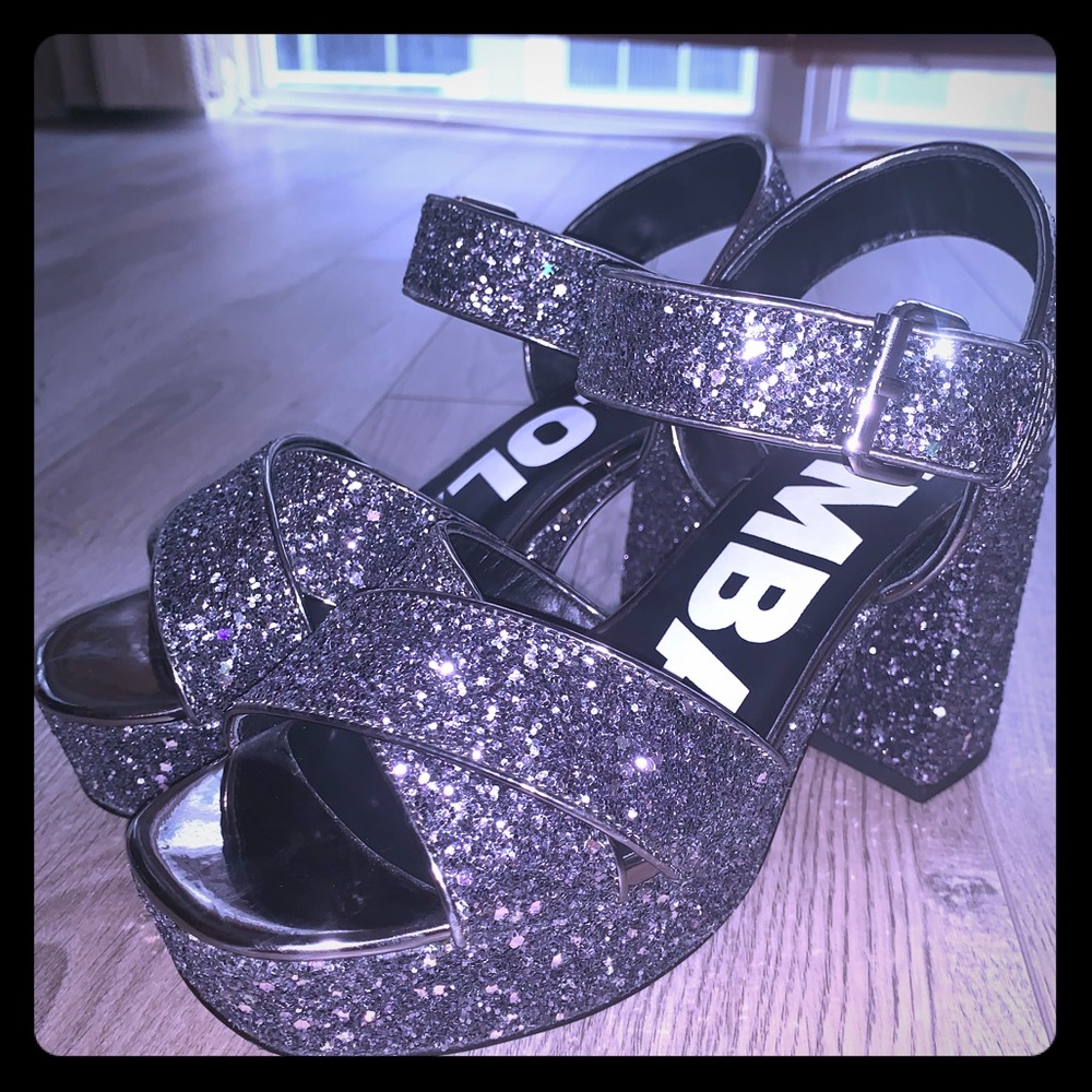 Bimba&Lola glitter platform sandals